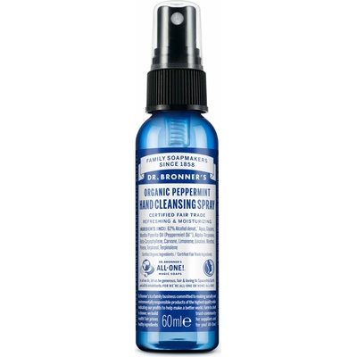 Dr. Bronner's Čistiaci sprej na ruky s bio mätou - 60 ml