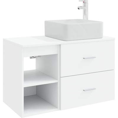 vidaXL Комплект мебели за баня 2 pcs Бяло Инженерна дървесина (3403880)