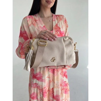 Grosso Béžová crossbody kabelka praktická na každý deň