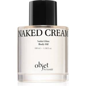 KUNDAL Objet Satin Glow Body Oil подхранващо масло за тяло за интензивна хидратация с аромат Naked Cream 100ml