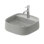 Duravit Zencha - Умивалник за монтаж върху плот 42x42 см, без преливник, отвор за смесител, DuraCeram, матово сиво 2374426771 (2374426771)