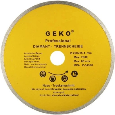 GEKO Kotouč diamantový řezný celoobvodový, 200x8x25,4mm