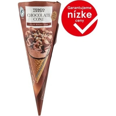 Tesco Mrazený krém čokoládový s čokoládovou príchuťou s kakaovou polevou 120 ml