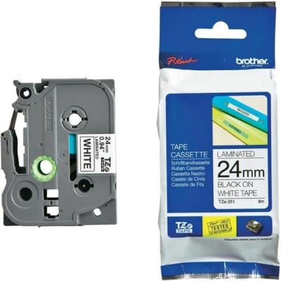BROTHER ТИП TZ - 24 mm BLACK ON WHITE TAPE - P№TZE251 (P№TZE251)