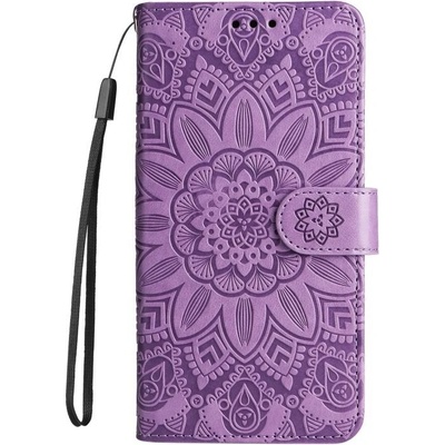 Púzdro Embossing Pattern Slnečnica Huawei Nova Y61 fialové