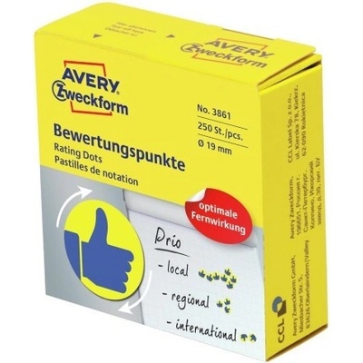 Avery Zweckform 3861 Etikety palec nahoru/dolů 19 mm 250 ks žluto modré