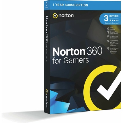 Norton 360 for gamers 50 GB, 1 lic. 3 zar. 12 mes.