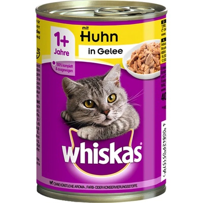 Whiskas 13x400г пилешко месо в желе 1+ Whiskas консервирана храна за котки