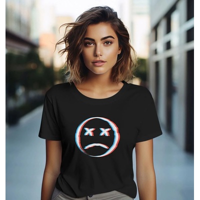 Bullshirt.sk Dámske tričko Sad Face Čierna