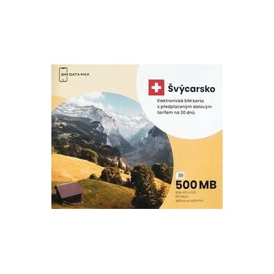 e-SIM karta Švýcarsko 500MB