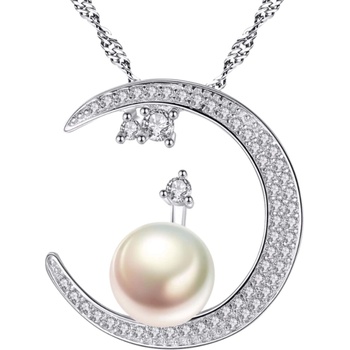 Silenti Jewelry Сребърно колие "Месечина