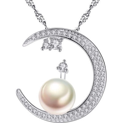 Silenti Jewelry Сребърно колие "Месечина