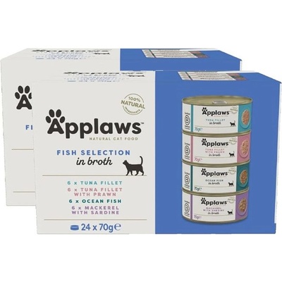 Applaws Fish Selection Консерва за котки, избор на риба в бульон 48 x 70 г