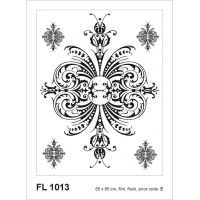 AG Design FL1013 Samolepicí velourová dekorace FLOCK ORNAMENT rozměry 65 x 85 cm