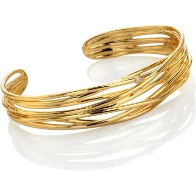 Hot Diamonds Pozlacený stříbrný náramek X Golden Edit String DC238