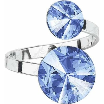 Swarovski Elements Rivoli vlepený krystal Prsten modrý 35050.1 Light Sapphire