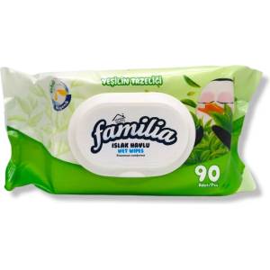  Familia мокри кърпи, 90 броя, С капак, Мента