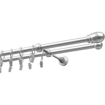 Garol Kovová garnýž Oval dvouřadá exclusive satyna 16mm komplet 160 cm – Zboží Mobilmania