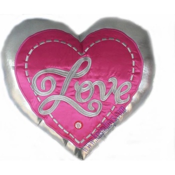 Плюшена играчка Сърце сребърно със звук - голямо