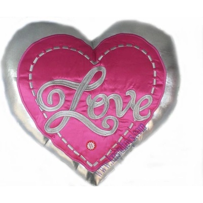 Плюшена играчка Сърце сребърно със звук - голямо