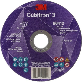 3M Cubitron Řezný kotouč 125 x 1,6 x 22,23 mm 86412