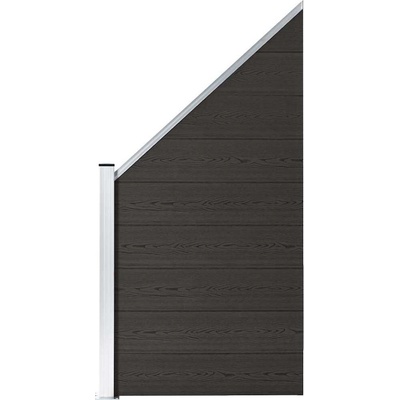 vidaXL Plotový dílec WPC 95 x (105–180) cm černý