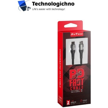 DeTech Кабел DeTech DE-43CC2 Type-C 2m Black (40265)