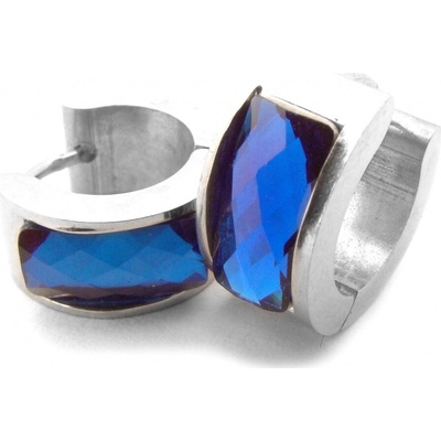 Steel Jewelry náušnice modré kroužky z chirurgické oceli NS140102