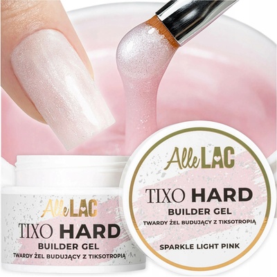 AlleLac stavební gel na prodlužování nehtů Hard Builder Light pink 45 g