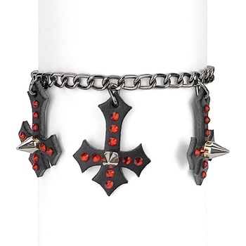 Image 1 of Leather & steel fashion гривна Cross- LSF1 152