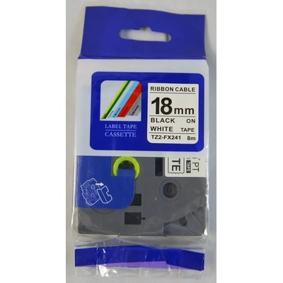 Label Brother TZ-FX241 - kompatibilná páska - 18mm, podklad: biely/písmo: čierne - flexibilná na káble - laminovaná
