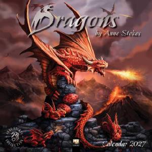 Flame Tree Publishing Dragons by Anne Stokes Wall Calendar 2027 (Art Calendar) | WALL
