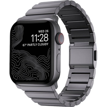 Nomad Алуминиева каишка за Apple Watch 42мм, 44мм, 45мм, 46мм, Ultra, Ultra 2 49мм - Nomad Strap Aluminum Band (тъмносив) (NM01327585)