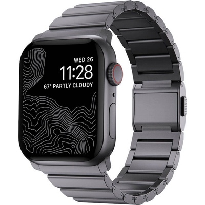 Nomad Алуминиева каишка за Apple Watch 42мм, 44мм, 45мм, 46мм, Ultra, Ultra 2 49мм - Nomad Strap Aluminum Band (тъмносив) (NM01327585)
