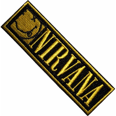 Nažehlovačka Nirvana - Logo & Happy Face Bordered Small