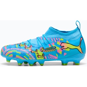 PUMA Детски футболни обувки PUMA Future 9 Match Advanced Level FG/AG Jr puma white/blue glimmer/pink glimmer/yellow alert