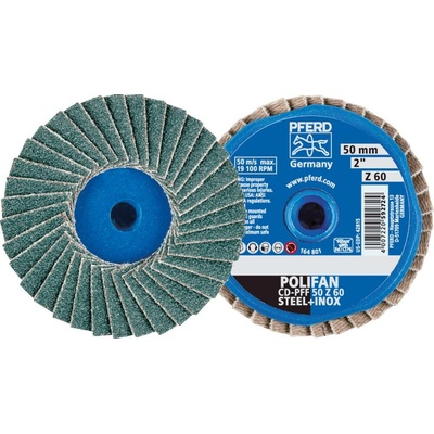 PFERD PFERD TOOLS 42719508 CD PFF 50 Z 80 vějířovitý brusný kotouč Průměr 50 mm Slitina na bázi kobaltu, bronz, titan, měď, mosaz, nerezová ocel, Šedá / tvárná