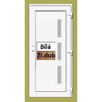 Soft Julie Vonkajšie vchodové dvere zlatý dub/bílá 88x198 cm pravé