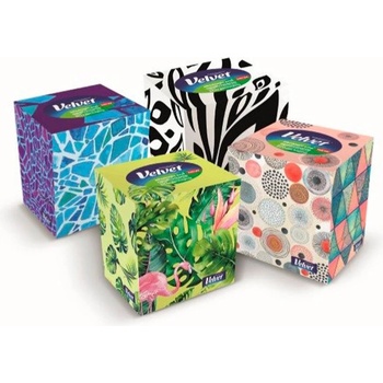 Velvet Cube papírové kapesníčky 3-vrstvé 60 ks