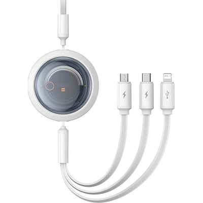 Baseus P10368700211-01 Rýchlonabíjací 3v1 USB-A - microUSB USB-C Lightning (3.5A), 1,1m, bílý