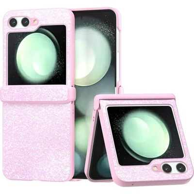 GKK Калъф с Изящна Декорация за Samsung Z Flip 7 FE/Z Flip 6, Glitter Case, Розов (59066011005275)