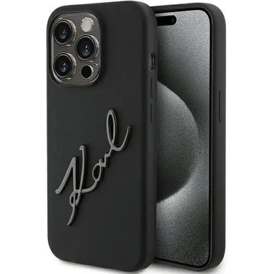 KARL LAGERFELD Кейс Karl Lagerfeld Silicone Karl Script за iPhone 15 Pro, черен (3666339168179)