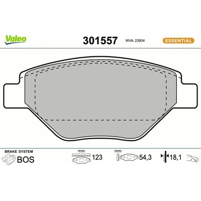 Sada brzdových platničiek kotúčovej brzdy VALEO 301557