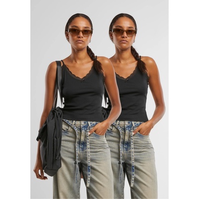 Urban Classics 2 Броя Дамски Потници Ladies V-Neck Lace Top 2-Pack black+black XXLUB-TB7514A-03169 - Камуфлаж, размер L