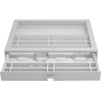 Stackers Ковчеже за накити Stackers Pebble с чекмедже и стъклен капак supersize каменносиво (75933)