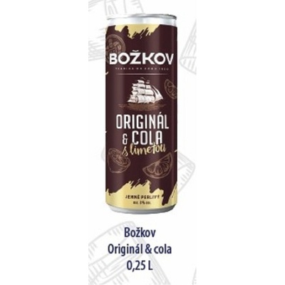 Božkov Original & Cola s limetkou 6% 0,25 l (plech) – Zboží Dáma