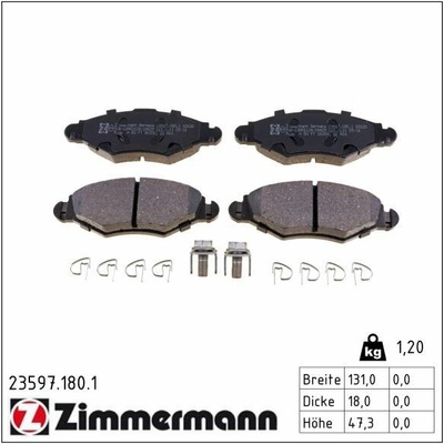 Sada brzdových destiček, kotoučová brzda ZIMMERMANN 23597.180.1 (235971801)