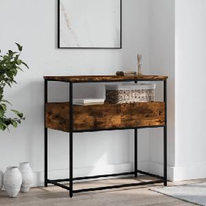 vidaXL Конзолна маса, опушен дъб, 75x40x75 см, инженерно дърво (834157)