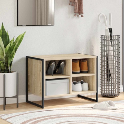 vidaXL Шкаф за обувки 60 x 35 x 44 см Инженерна дървесина Сонома (886457)