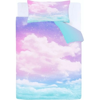 Catherine Lansfield Синьо -розово двойно детско спално бельо 200x200 cm Ombre Rainbow Clouds - Catherine Lansfield (BD/56643/W/DQS/PAT)